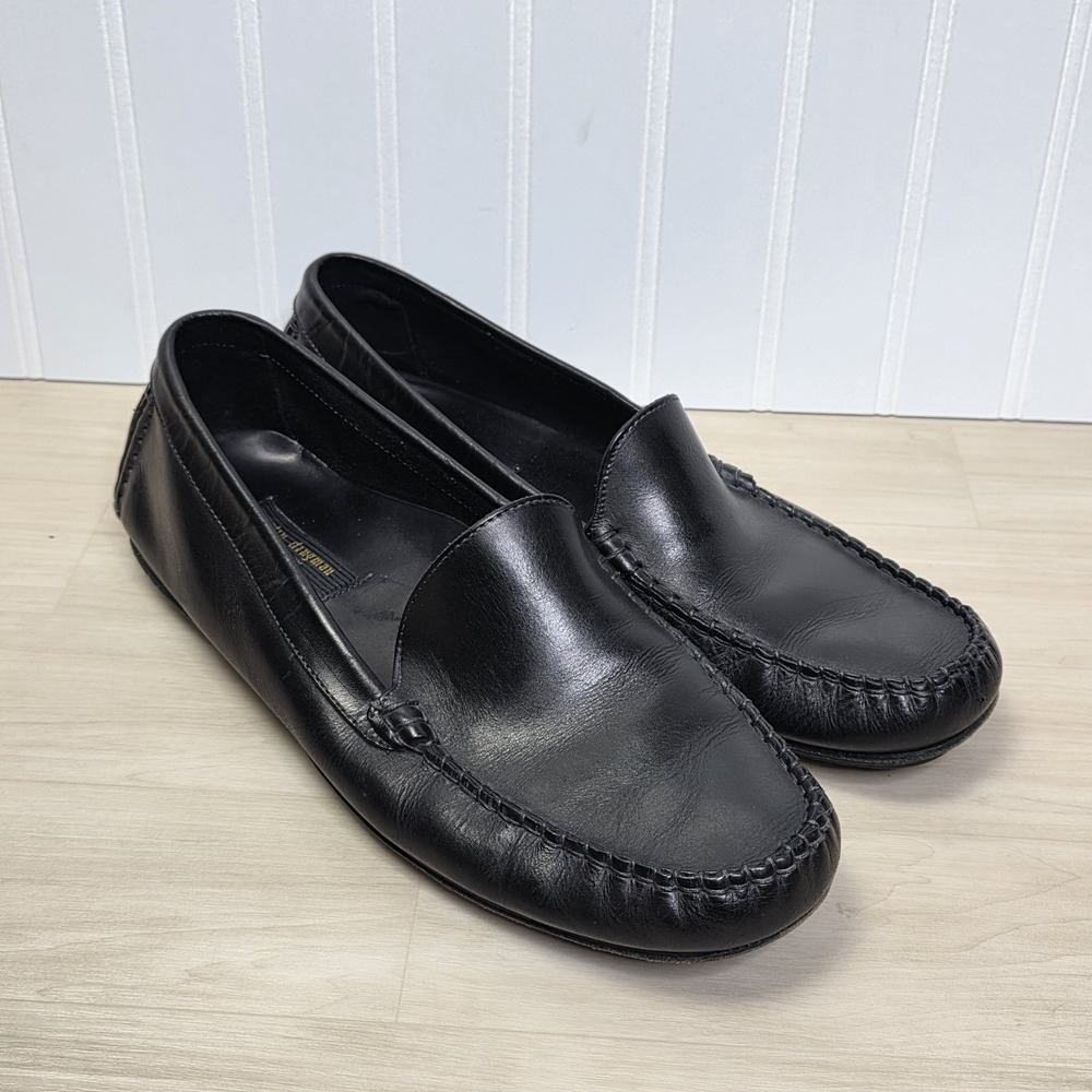 Martin Dingman Black Leather Loafers Moc Toe‎ Driving Casual Size 10 D